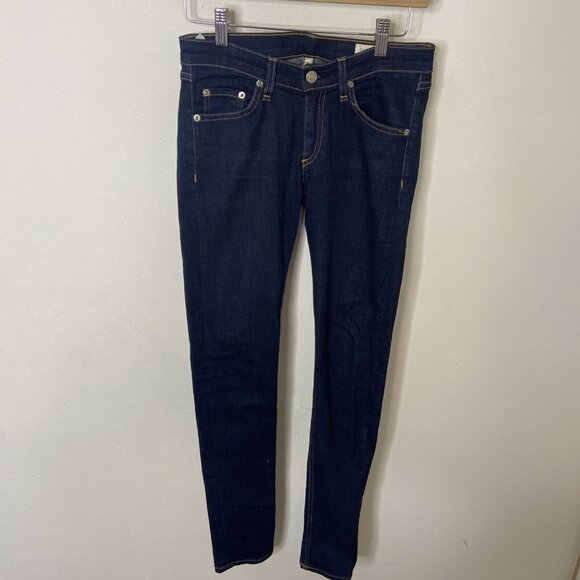 Rag And Bone Skinny Womens 26x30 Blue Denim Jeans Stretch - Picture 2 of 9